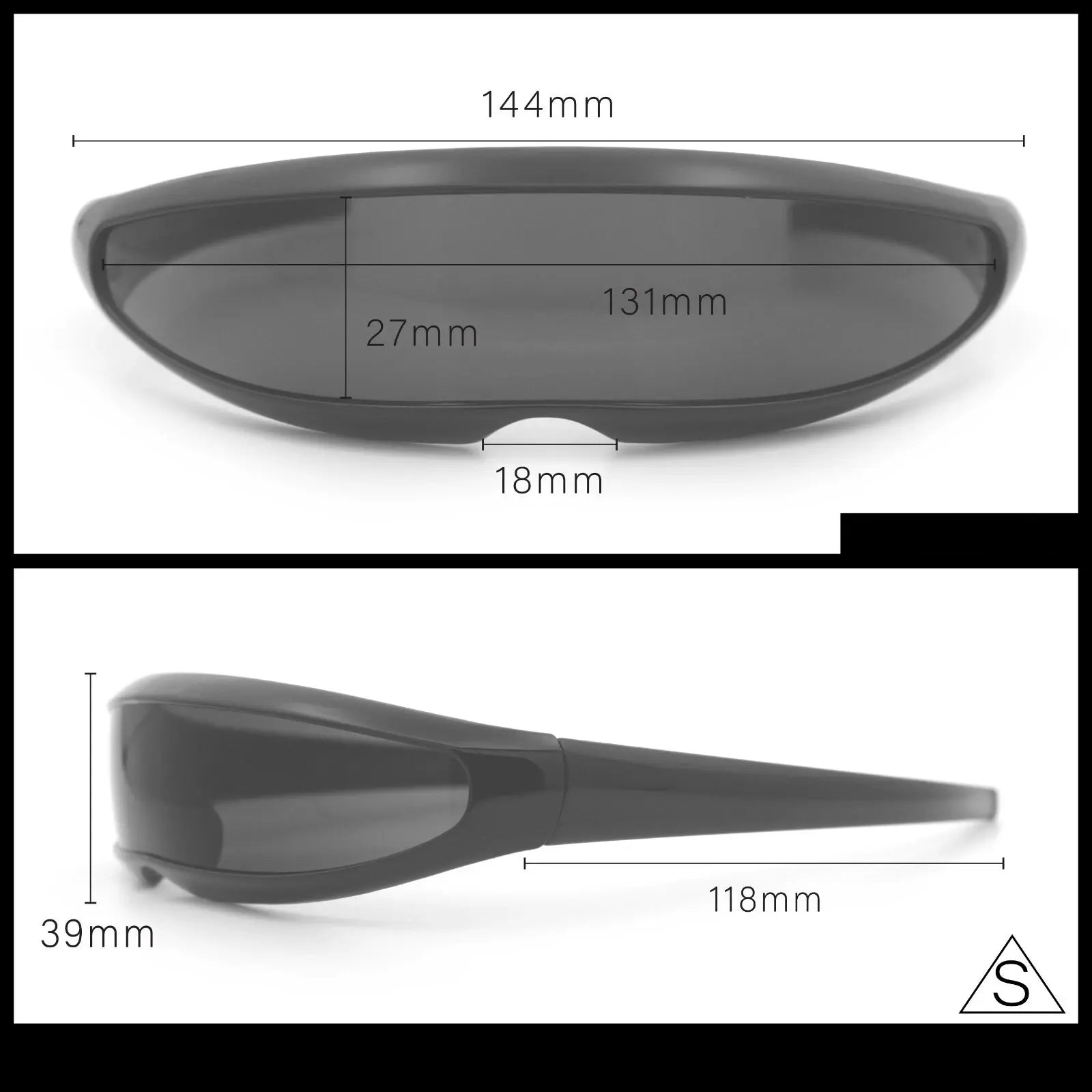 Futuristic Cyberpunk Cyclops Monolens Sunglasses - Robotic Mirror Lens Shades with UV400 Protection