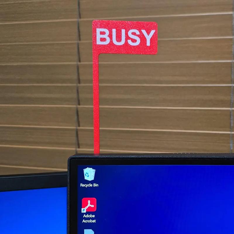 Monitor Busy Flag Signs (3-Pack) with 3M Adhesive – Busy / On a Call / In a Meeting | Funny Office Desk Accessory for Work From Home