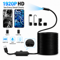 1920P HD Automotive Diagnostic Endoscope Borescope Inspection Camera, 2MP with 8 Adjustable LED Lights, 11.48ft Semi-Rigid Snake Cable, IP67 Waterproof Probe, Plug & Play for iPhone & Android, Car & Home Inspection