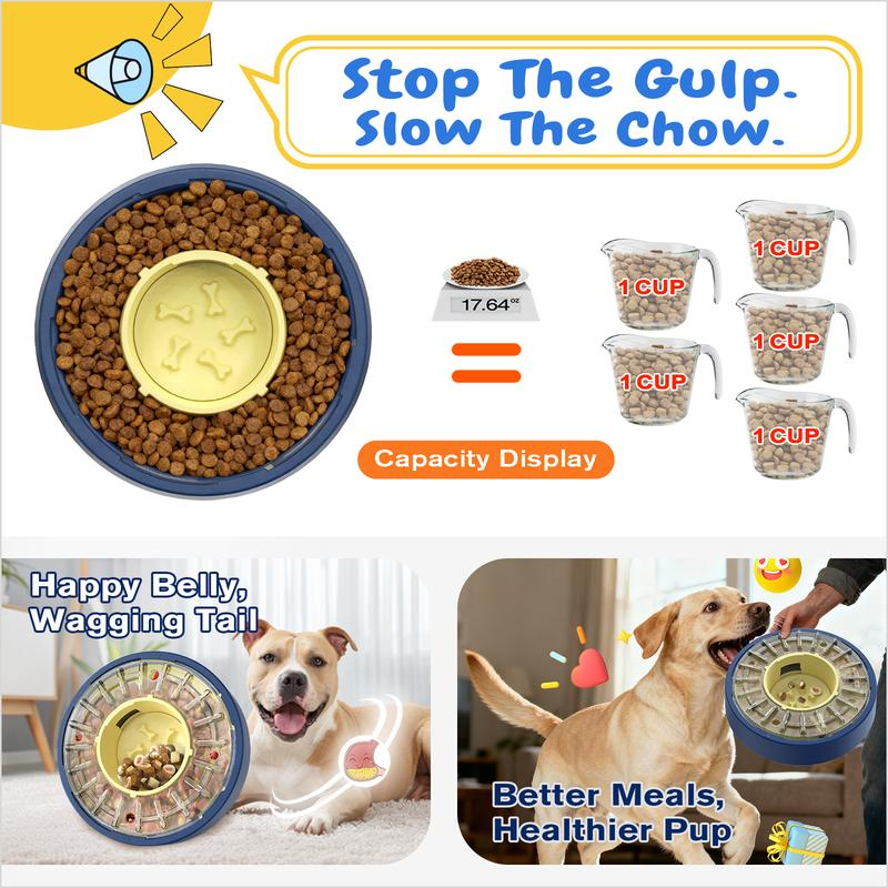 Spinning Dog Puzzle Feeder - Slows Eating to 5-60 Minutes