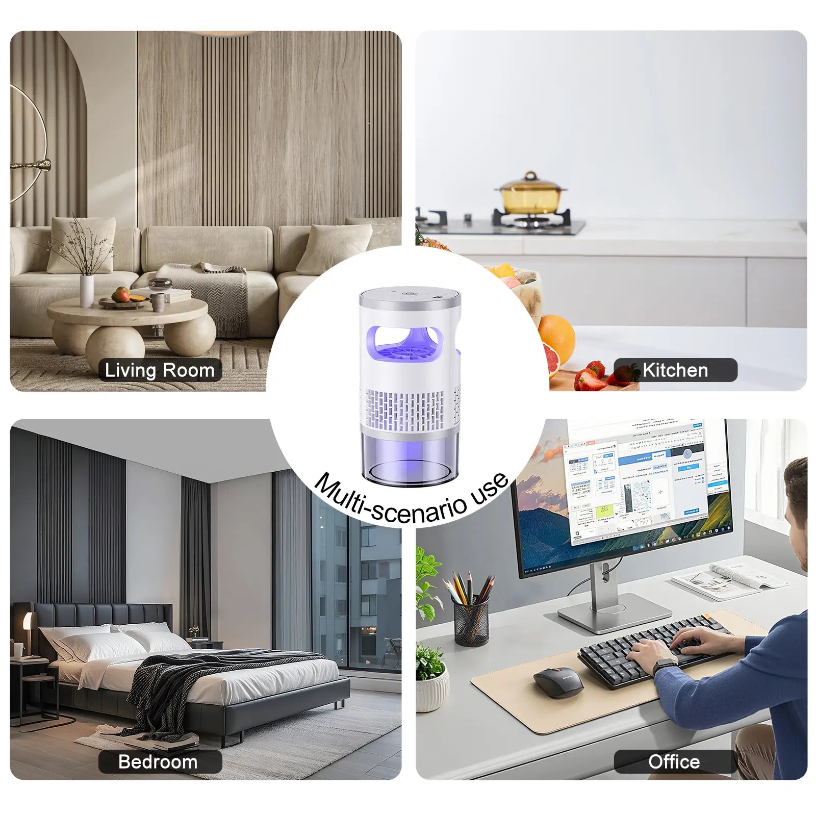 Gainstarx Indoor Suction Insect Trap with Light (Non-Zapper)
