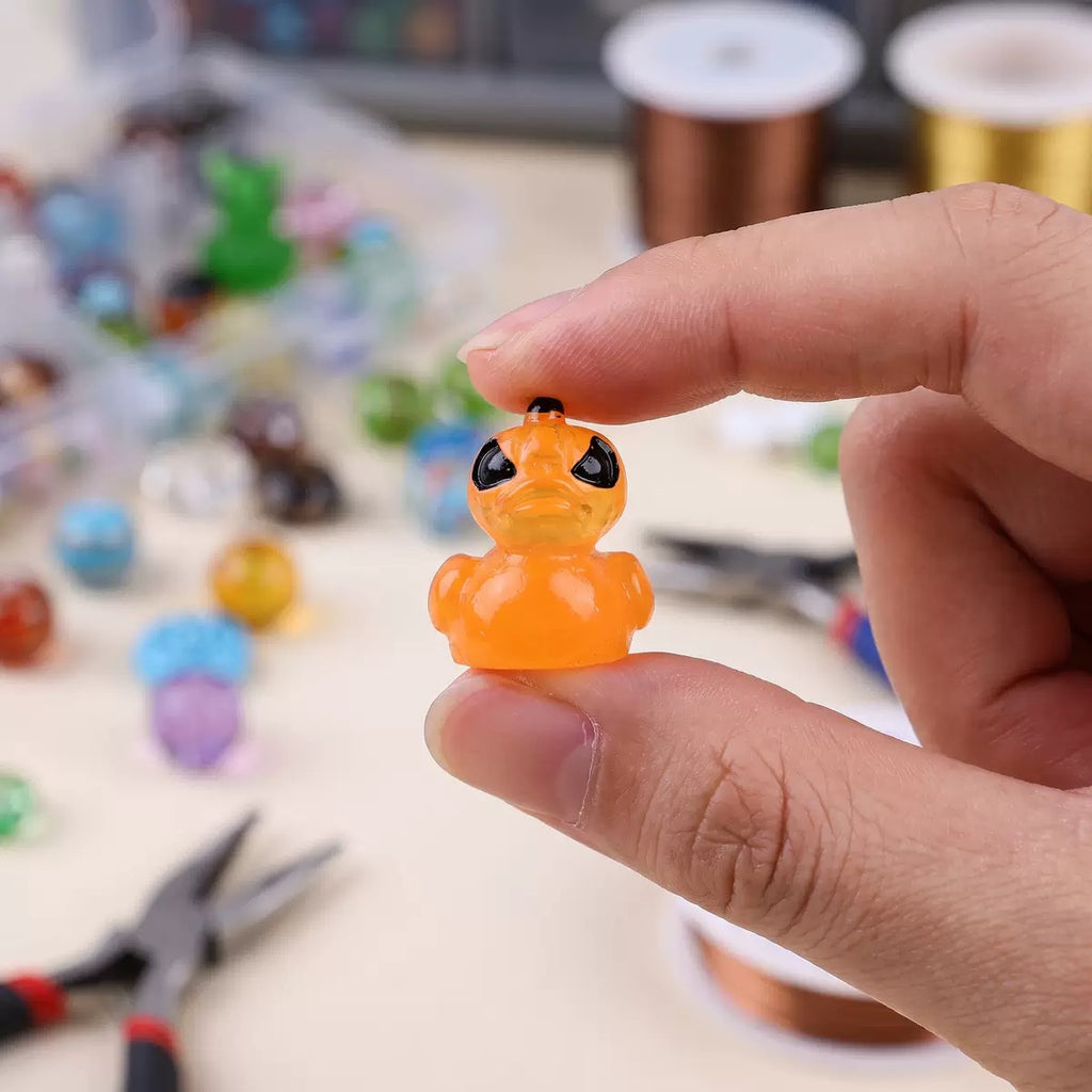 Resin Halloween Mini Duck Figurines, 50 Assorted Devil Ghost Skull Miniatures, Spooky Desktop Decorations & Party Favors