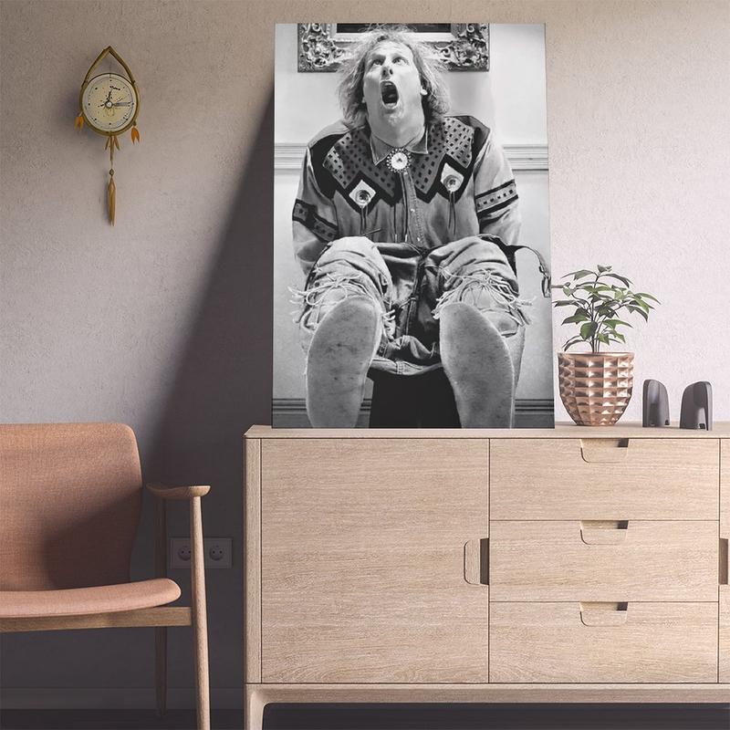 Funny Bathroom Decor, Bathroom Art Movie Poster Print, Dumb Movie Wall Art, Funny Wall Decor, Vintage Black & White Poster, Gift for Him