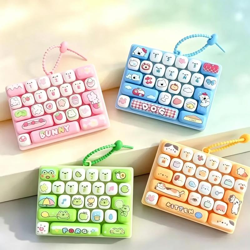 26-Key Mini Keyboard Keychain, Cute Pressable Fidget Toy with Portable Loop, Sensory Finger Toy & Backpack Accessory for Teens, Adults, Gifts & Travel