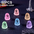 Random Glow-in-the-Dark Mini Ghost Figurines, Cute Halloween Resin Decorations for DIY Crafts & Micro Landscapes, 20/50PCS