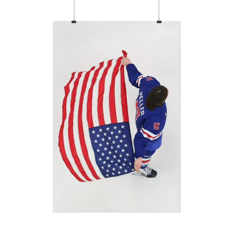Team USA Hockey Gold Poster – Down But Never Out, Gift Idea