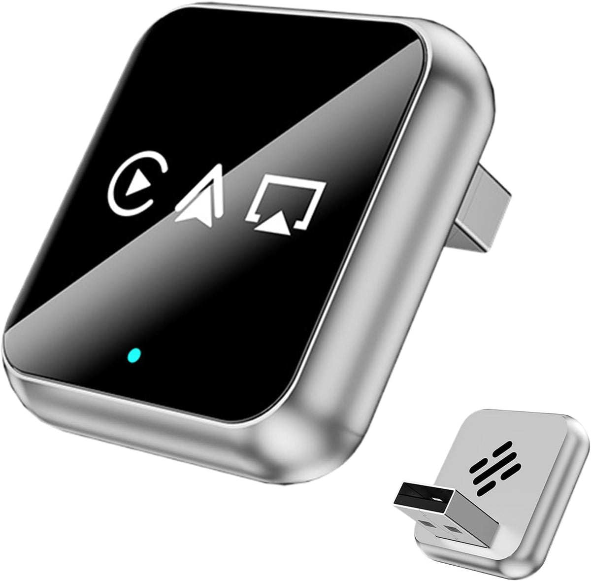 4-in-1 Wireless CarPlay Adapter for Factory Wired CarPlay Cars – Android Auto, AirPlay & MirrorLink