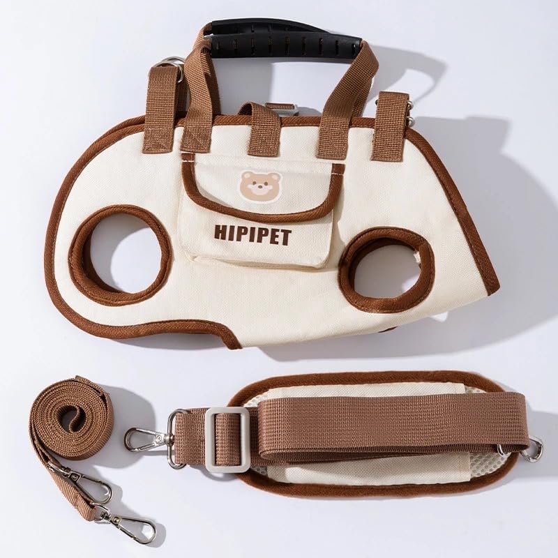 Dog Carrier Backpack, Dog Carrier Backpack Portable Shoulder Bag with Leash for Small Dogs Weighing 1.8-25 lbs, Beige