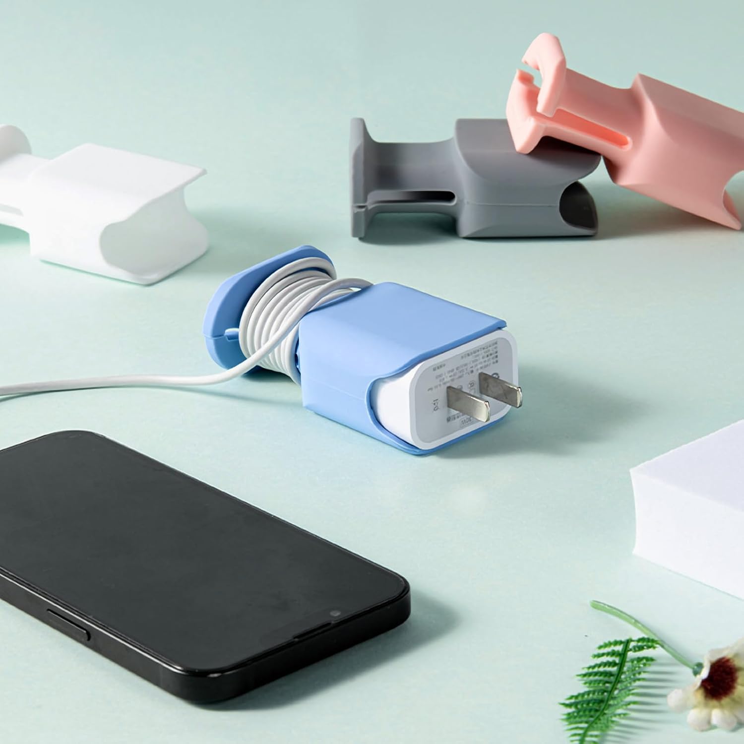 2 in 1 Silicone Charger Protector:2 Pack Charging Cable Protector,Phone Charger Cable Protector,8.5*4.5cm