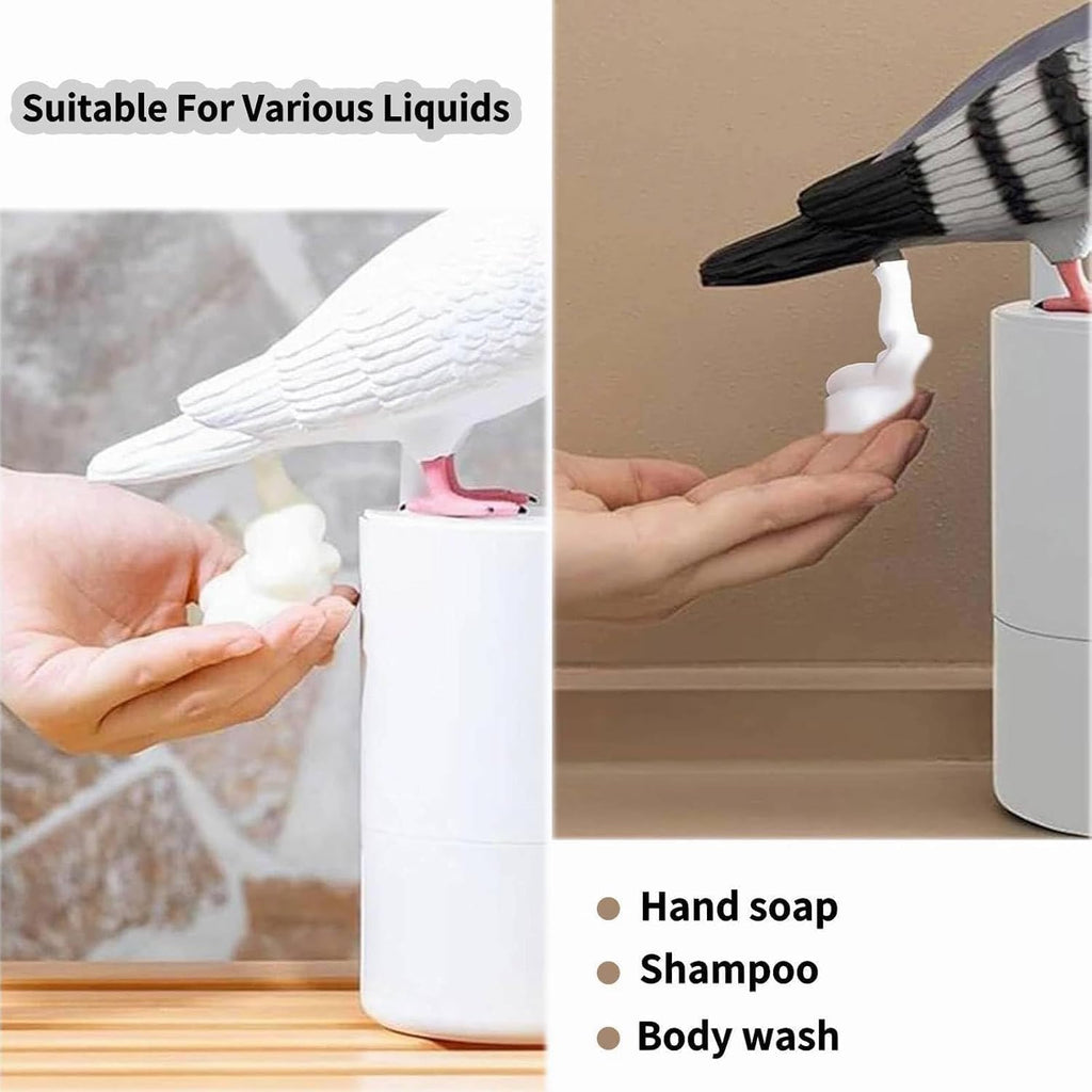 Fun Animal Series Foam Soap Dispenser-Shiba Inu,Pigeon,Shaped Foam Hand Washer,Automatic Soap Dispenser for Bathroom & Kitchen, Hilarious Gift for Kids, Adults (Peace Dove Series )