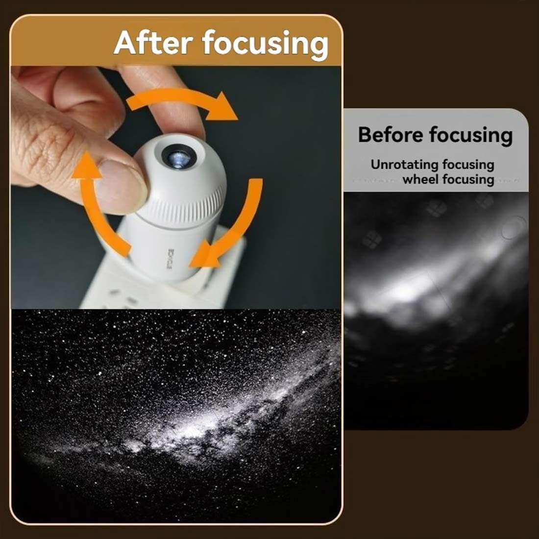 Galaxy Projector 2-in-1 Starry Sky Night Light, 360° Adjustable LED Milky Way Projector Lamp, USB Powered Portable Star Projector for Bedroom, Hallway & Ceiling Decor (1 Set,with 6 Films)