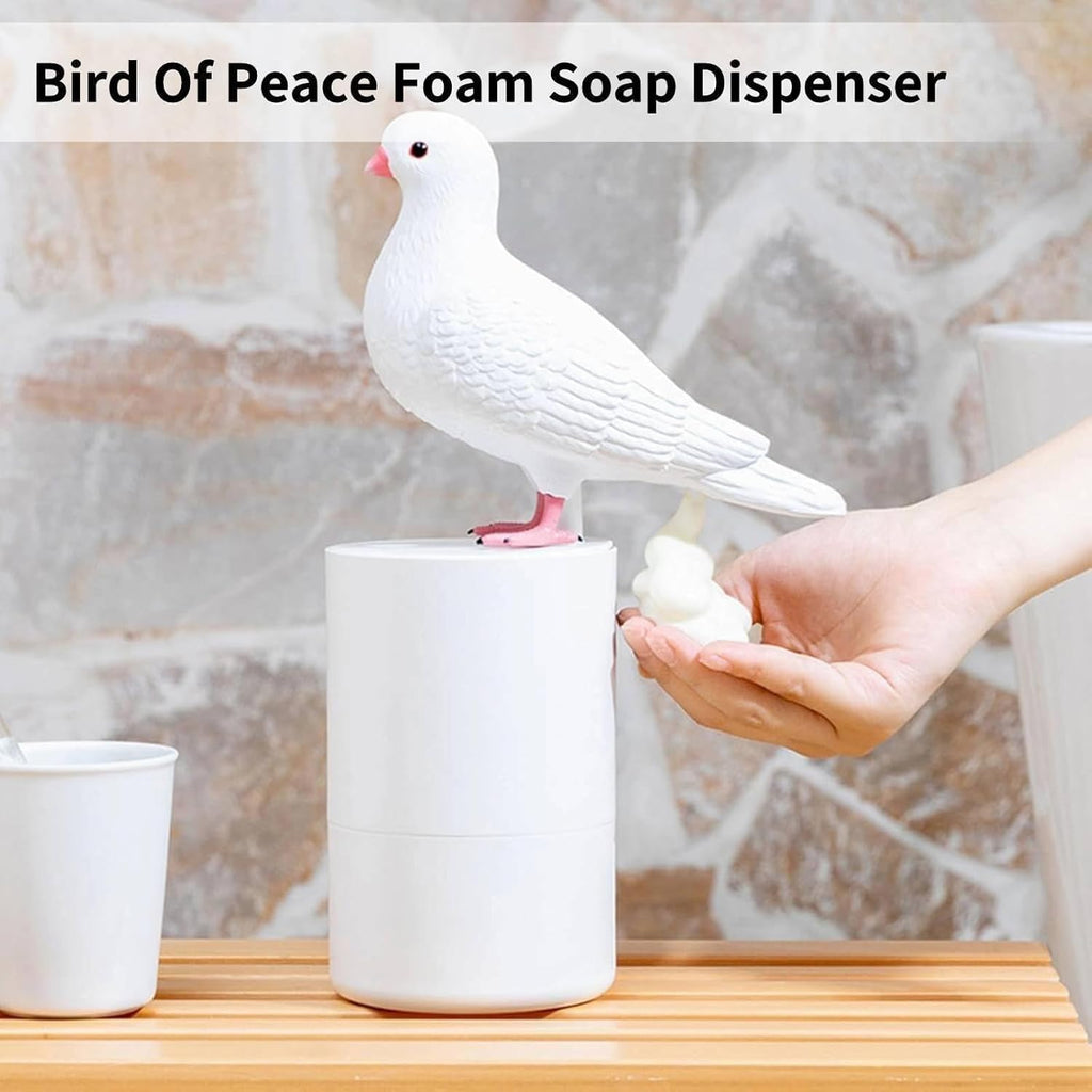 Fun Animal Series Foam Soap Dispenser-Shiba Inu,Pigeon,Shaped Foam Hand Washer,Automatic Soap Dispenser for Bathroom & Kitchen, Hilarious Gift for Kids, Adults (Peace Dove Series )
