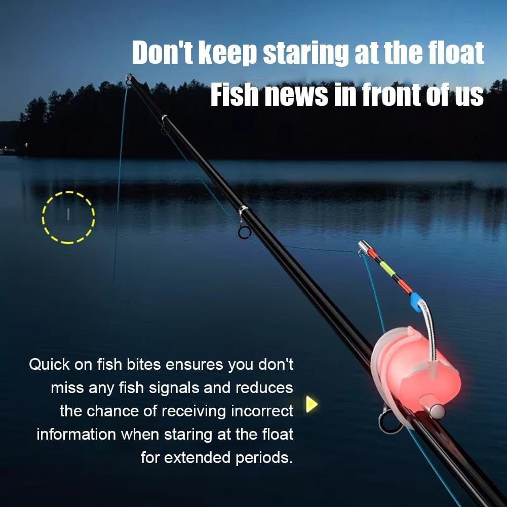 2026 High Sensitivity Fishing Float Bite Alert for Rods,Smart LED Luminous Hook Alarm with LED Lights & Sound,Night Fishing Rod Bite Indicator,Waterproof Sea Lake Gear for FishingRods