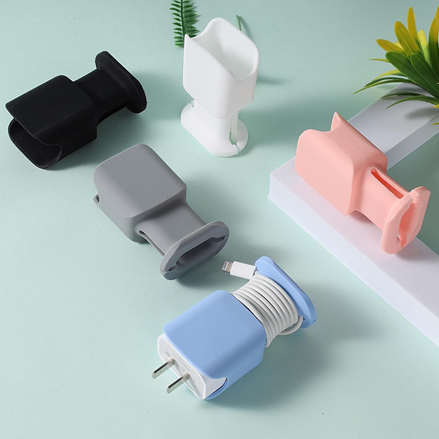 2 in 1 Silicone Charger Protector:2 Pack Charging Cable Protector,Phone Charger Cable Protector,8.5*4.5cm