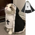 Funny Cat Nun Halloween Costume, One-Piece Hooded Dress for Cats & Small Dogs