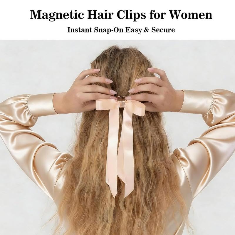Magnetic Bow Hair Clip – 2-in-1 Strong Hold Claw Clip for Women & Girls