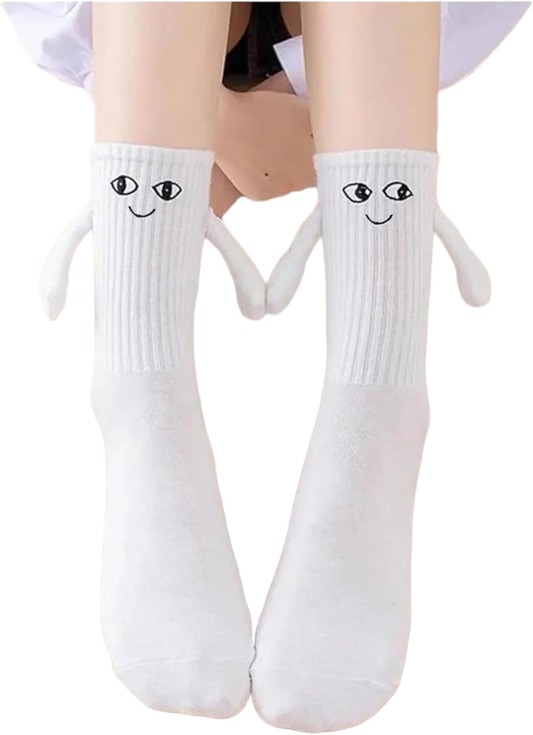 2 Pair Couple Magnetic Hands Socks, Hold Hands Funny Gift, Couple Holding Hands Socks Novelty Socks Friendship Socks, Special Gifts for Women Men,