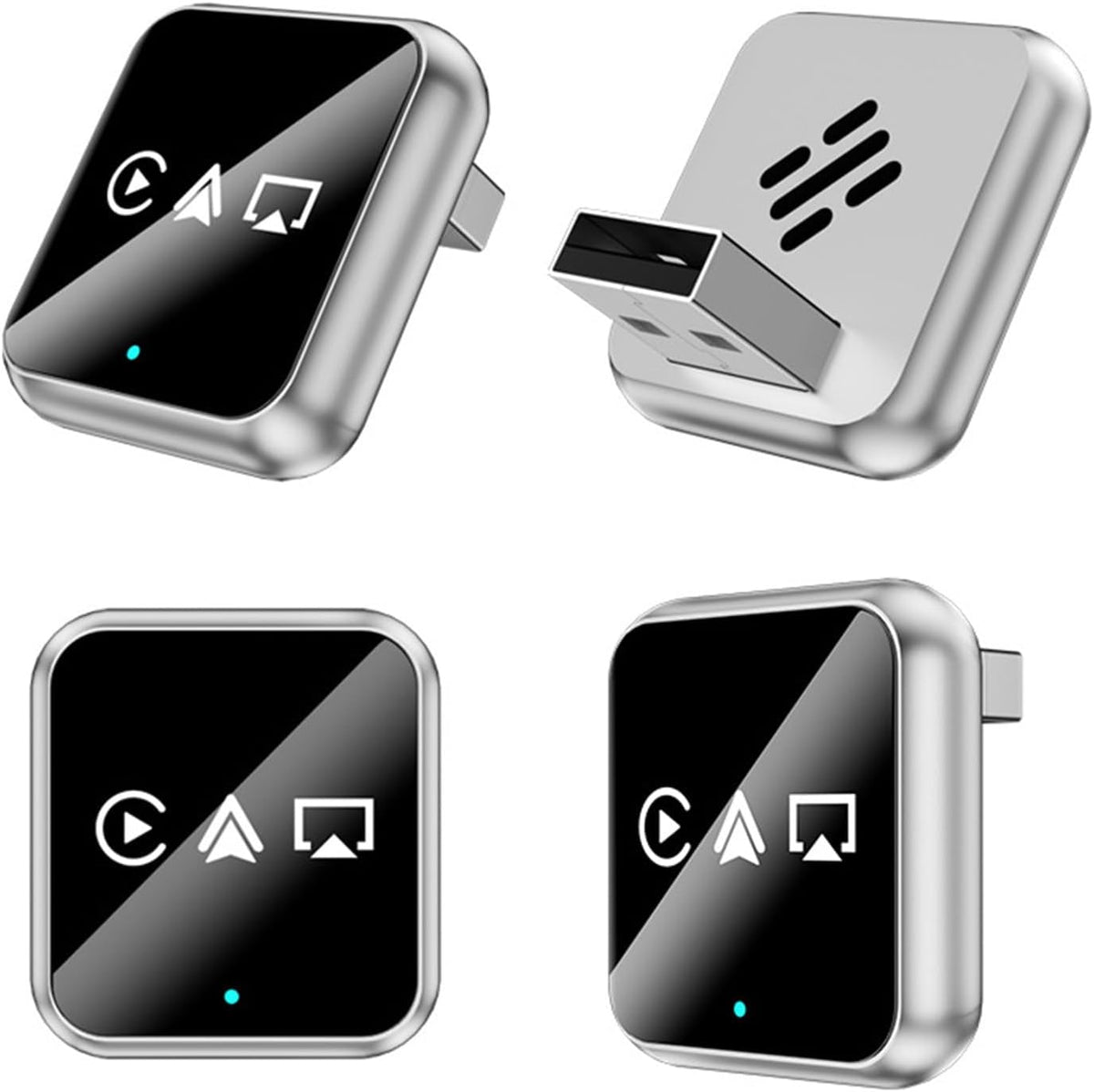4-in-1 Wireless CarPlay Adapter for Factory Wired CarPlay Cars – Android Auto, AirPlay & MirrorLink