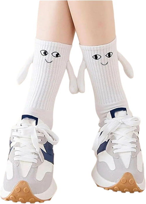 2 Pair Couple Magnetic Hands Socks, Hold Hands Funny Gift, Couple Holding Hands Socks Novelty Socks Friendship Socks, Special Gifts for Women Men,