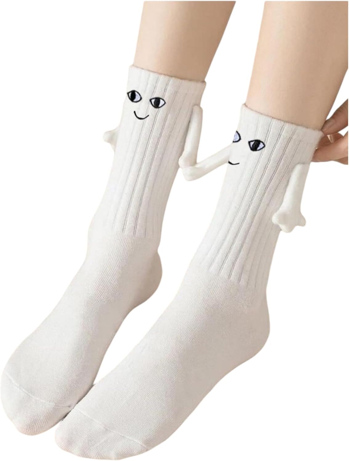 2 Pair Couple Magnetic Hands Socks, Hold Hands Funny Gift, Couple Holding Hands Socks Novelty Socks Friendship Socks, Special Gifts for Women Men,