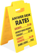 Answer Desk Rates Sign, 6.3x3.94x3.15 Inch Funny Team Office Gifts Funny Office Gag Sign for Coworker Employee Teammate Boss