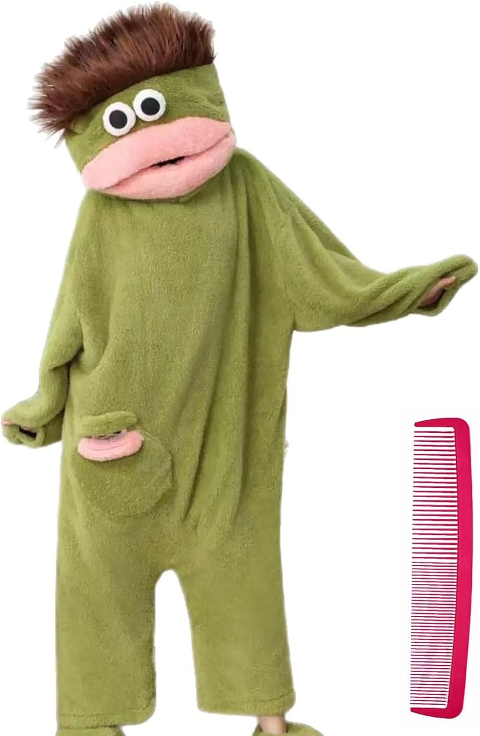Adults Big Mouth Monster Onesie Pajamas Couples Matching Outfits | Goofy Monster One Piece Pajamas Couple Ugly Frog Onesie Outfits Clothing for Women Funny Cosplay Party Pjs
