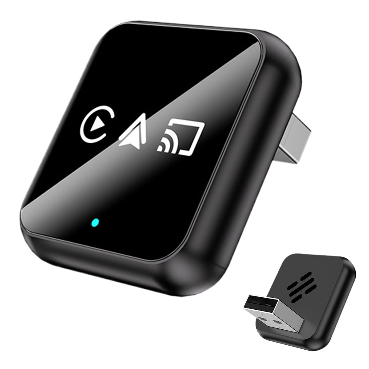 4-in-1 Wireless CarPlay Adapter for Factory Wired CarPlay Cars – Android Auto, AirPlay & MirrorLink