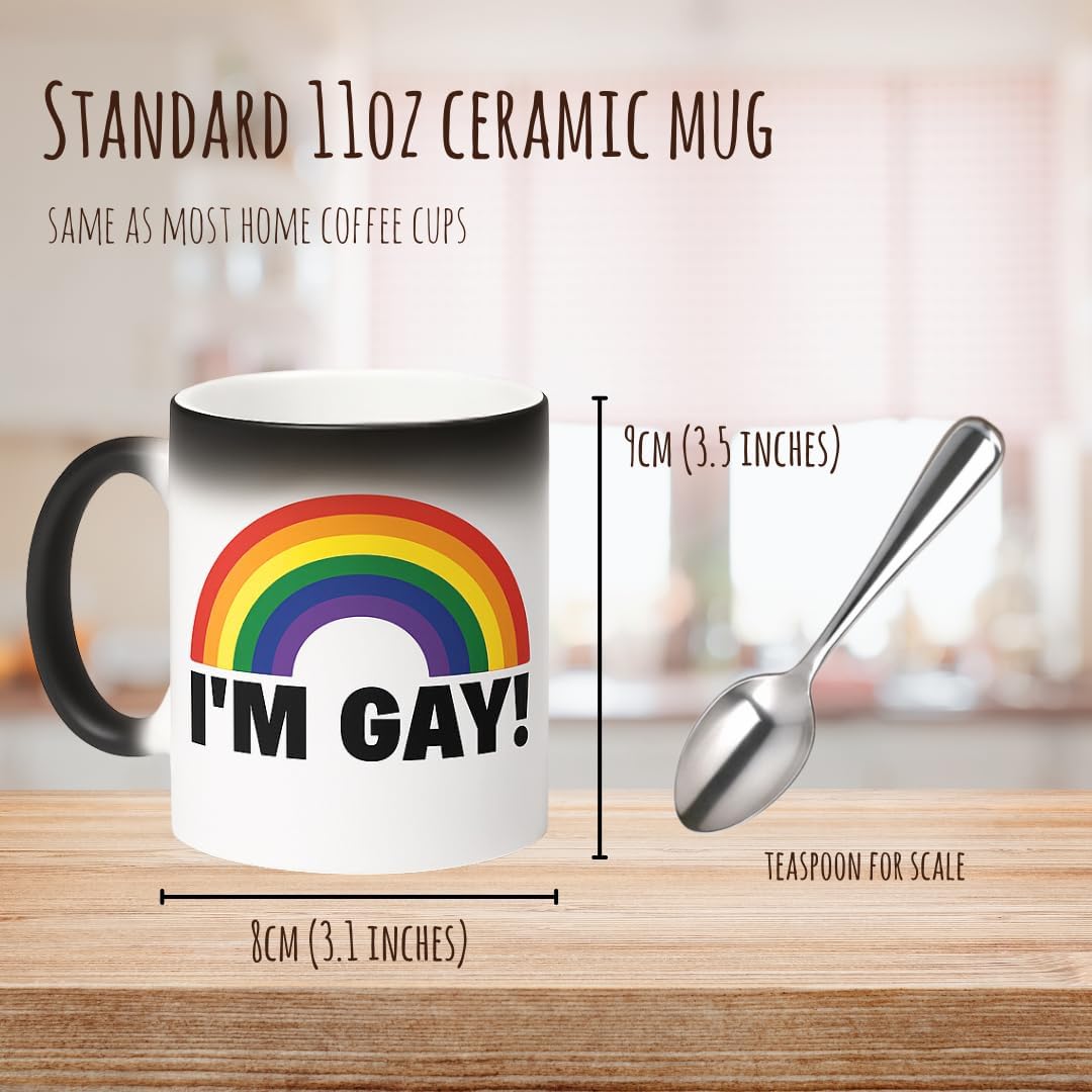I'm Gay Mug, Funny Color Changing Coffee Mug, White Elephant Gag Gifts