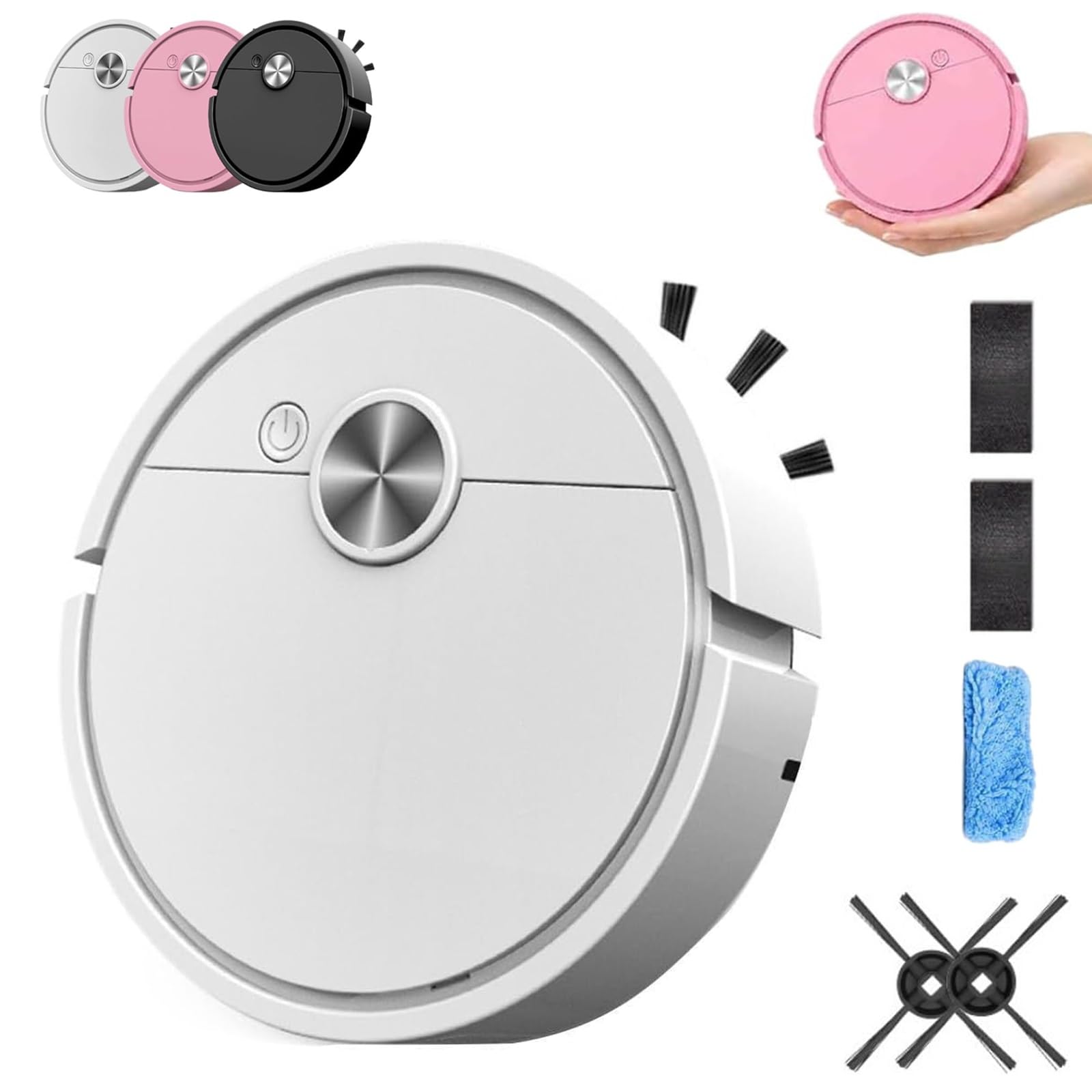 Mini Robot Vacuum Cleaner for Car & Desktop, Rechargeable Smart Automatic Vacuum Robot, Low Noise Portable Cleaner for Dust, Crumbs & Pet Hair