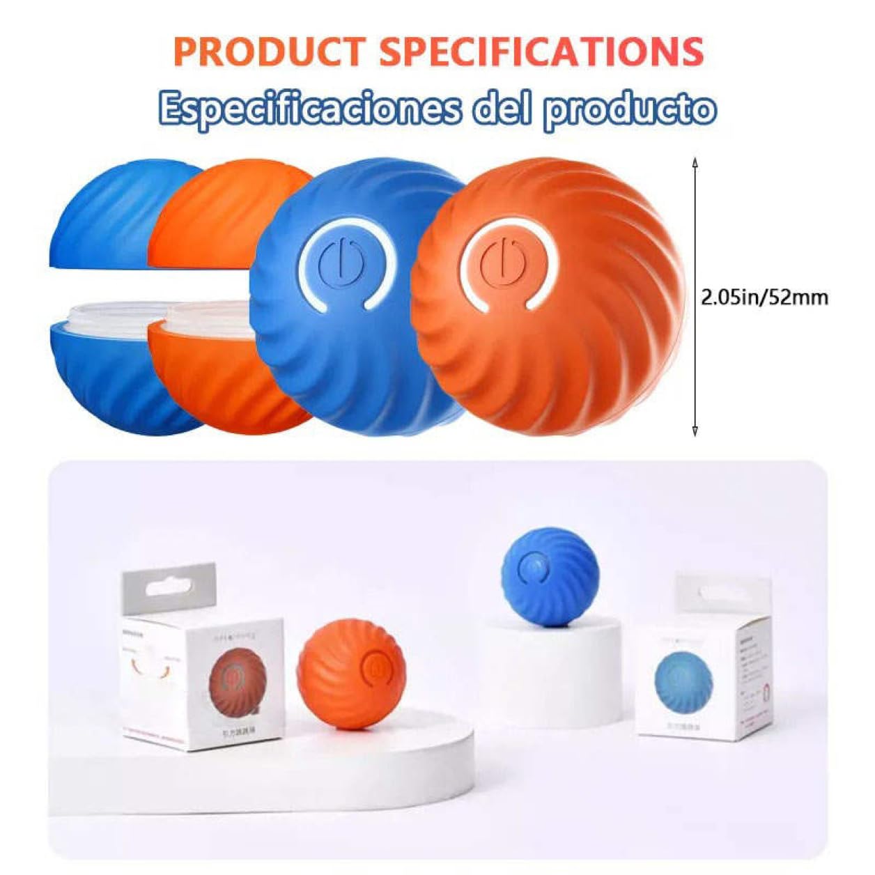 Pet Gravity Interactive Dog Toy Dog Ball, Durable Motion Activated Automatic Rolling Ball Toys Bouncing Ball for/Small/Medium Dogs,USB Rechargeable