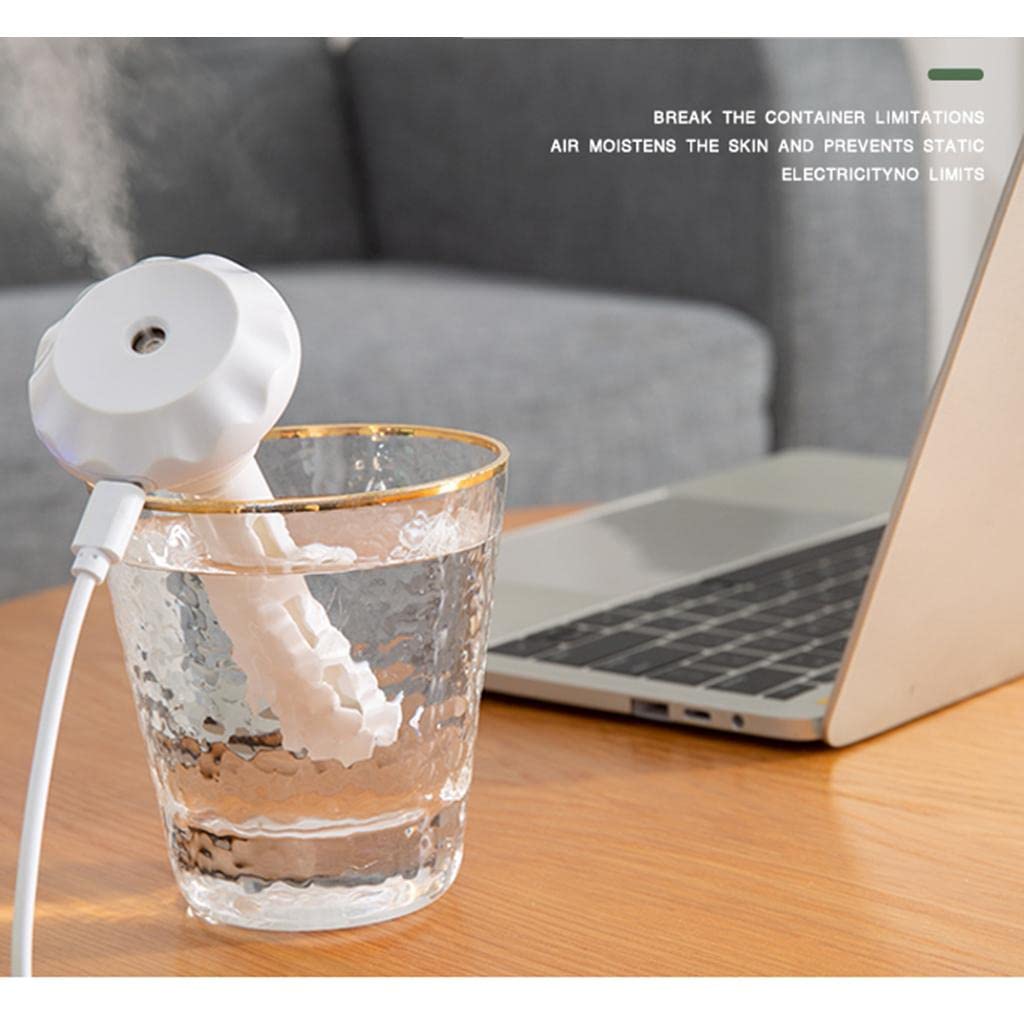 Portable USB Cool Mist Humidifier – Quiet Desk Humidifier with Replaceable Cotton Wicks for Home & Office
