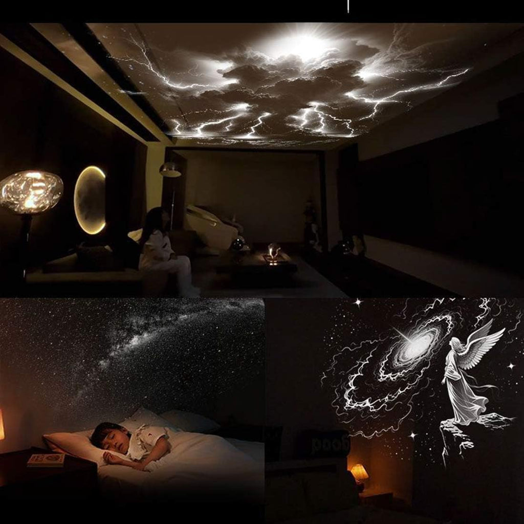Galaxy Projector 2-in-1 Starry Sky Night Light, 360° Adjustable LED Milky Way Projector Lamp, USB Powered Portable Star Projector for Bedroom, Hallway & Ceiling Decor (1 Set,with 6 Films)