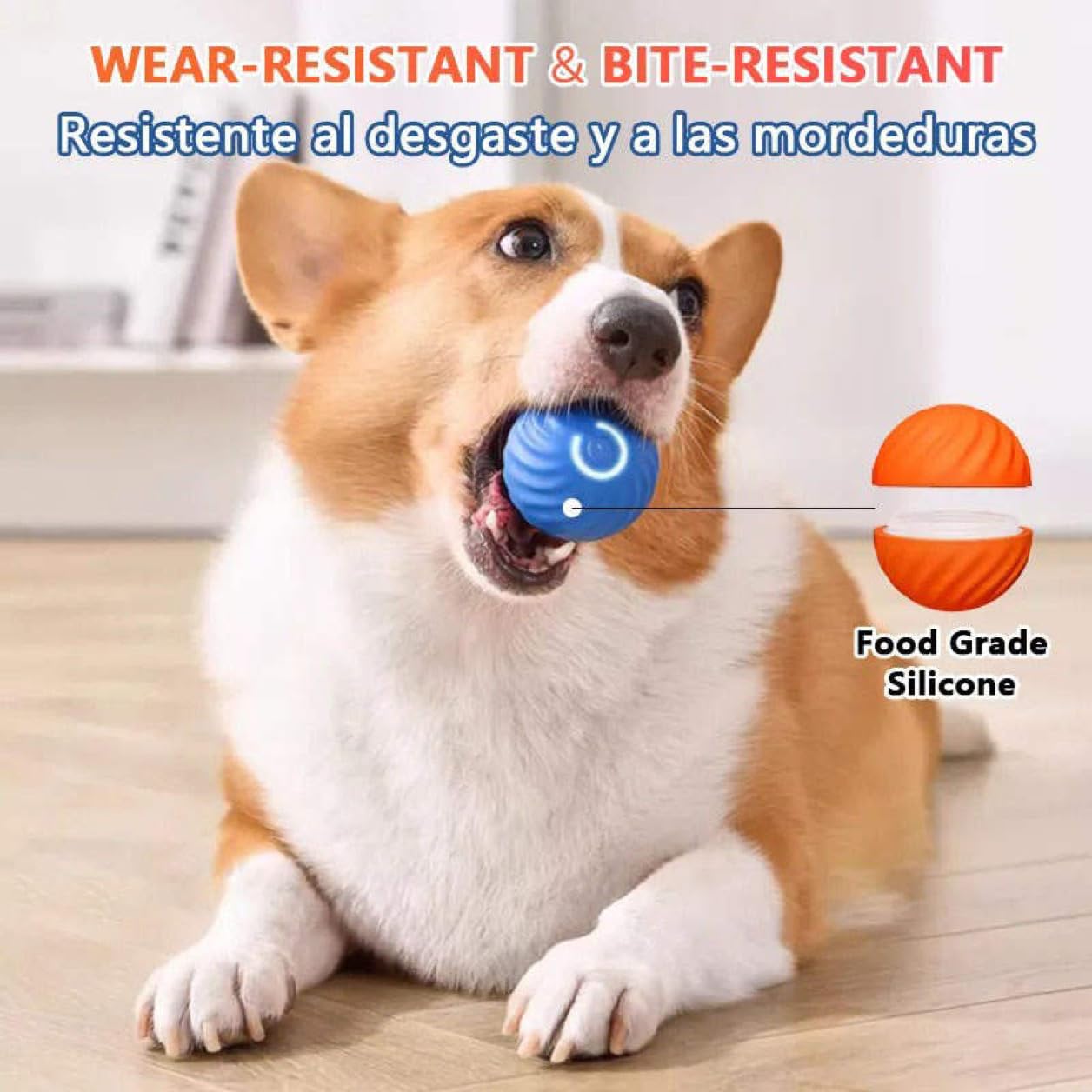 Pet Gravity Interactive Dog Toy Dog Ball, Durable Motion Activated Automatic Rolling Ball Toys Bouncing Ball for/Small/Medium Dogs,USB Rechargeable
