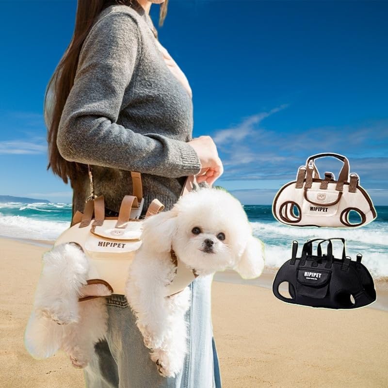 Dog Carrier Backpack, Dog Carrier Backpack Portable Shoulder Bag with Leash for Small Dogs Weighing 1.8-25 lbs, Beige