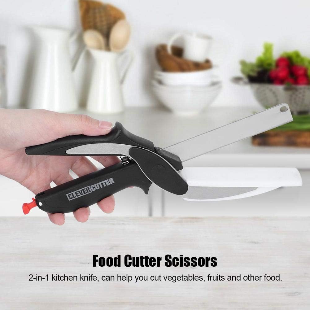 Food Cutter Multifunction 2 in 1 Stainless Steel Food Vegetable Cutter Knife Scissors Kitchen Tools Vegetable Cutter Potato