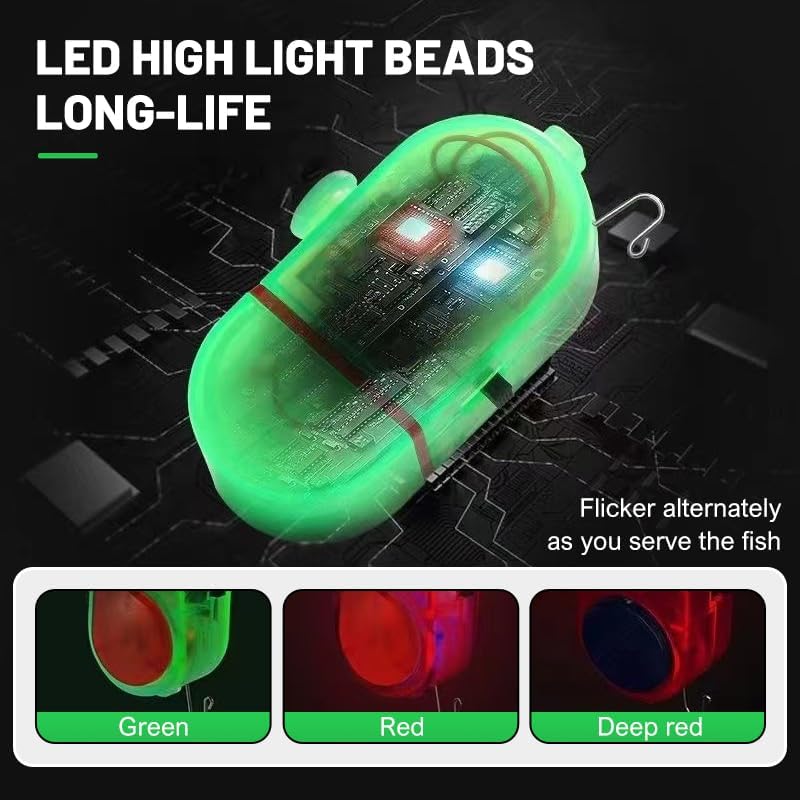 Fishing Bite Alarm with LED Light, 2026 New Smart Fish Bite Alarm Sound Bite Alert Bell with LED Lights, Upgrade Electronic Fishing Alarms Bite Alarms for Fishing Poles Multipack