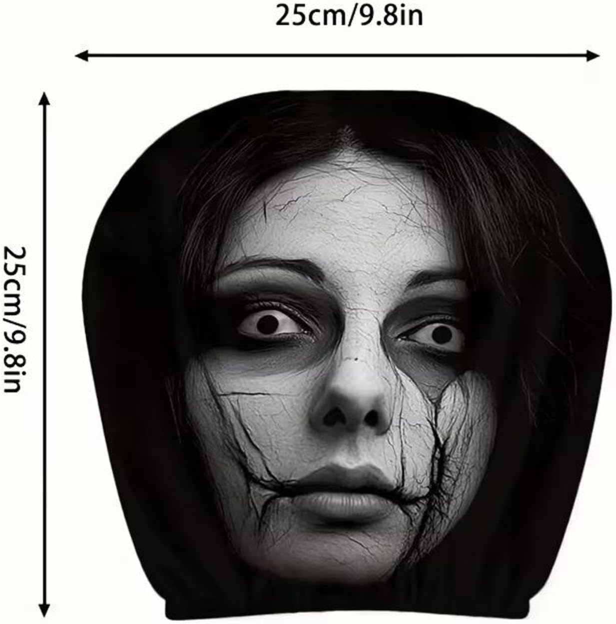 Car Headrest Covers | 2 Piece Ghost Face Car Headrest Covers | Scary Face and Funny Dark Theme Car Headrest Covers | Elastic Protector