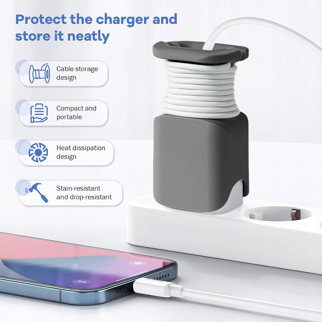 2 in 1 Silicone Charger Protector:2 Pack Charging Cable Protector,Phone Charger Cable Protector,8.5*4.5cm