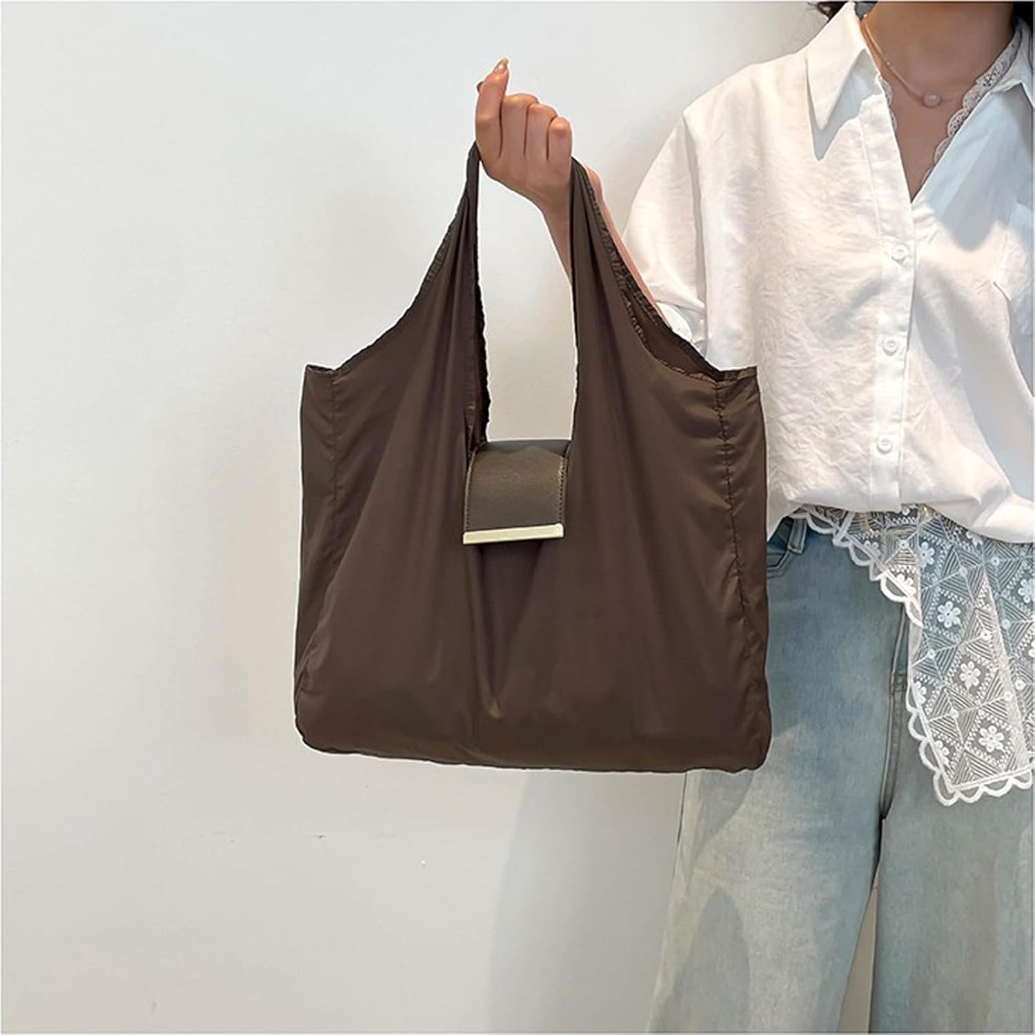 Keychain Tote Bag,Large Capacity Lightweight Foldable Waterproof Key Chain Shopping Bag with Key Ring,Mini Bag for Daily Use