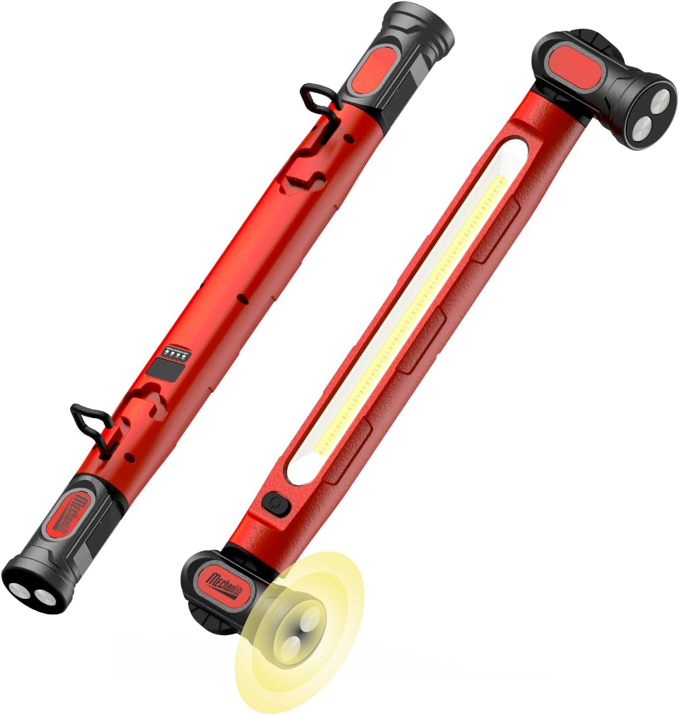Under Hood Work Light Bar, 3000LM LED Magnetic Light Bar with Hooks, 5200mAh Cordless Rechargeable Hood Light Fathers Day Dad Gifts for Men/Mechanic/Car Repairing/Garage-Red(1 Pack)