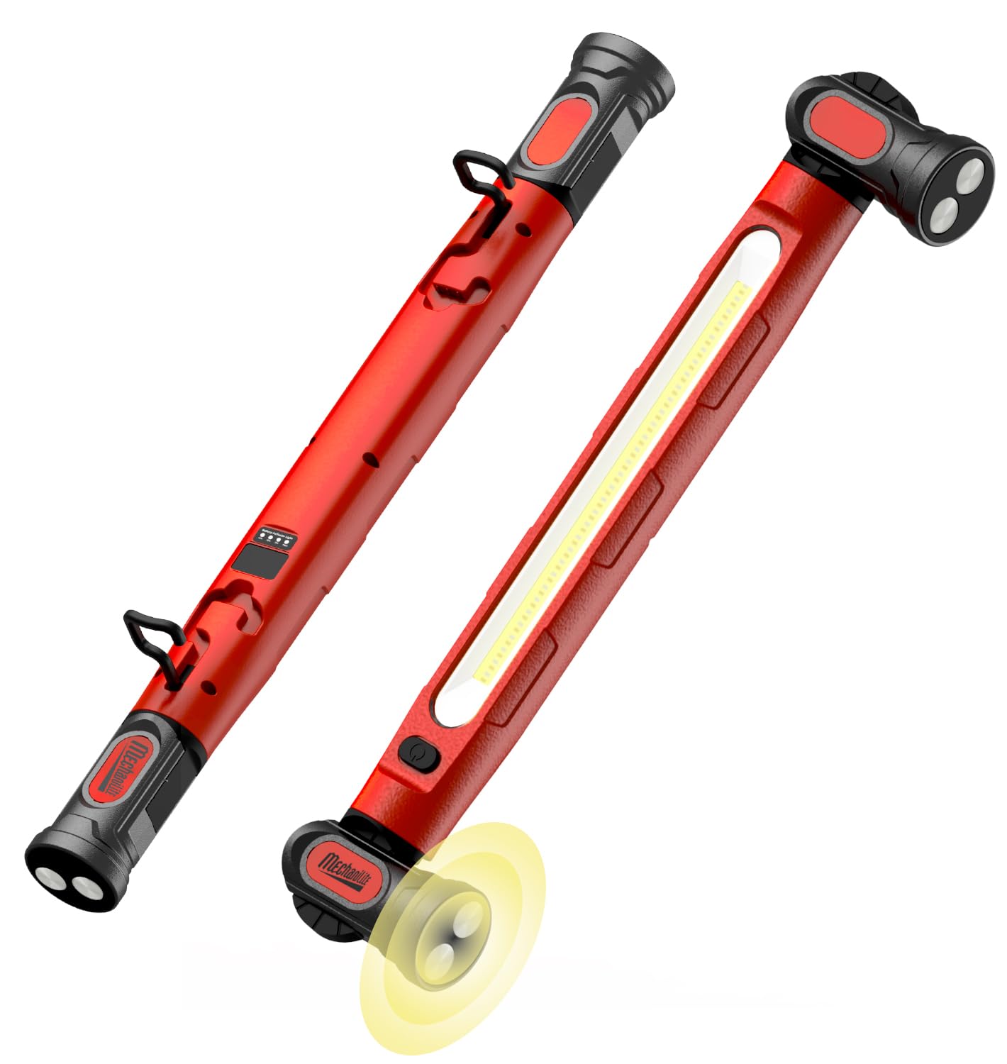 Under Hood Work Light Bar, 3000LM LED Magnetic Light Bar with Hooks, 5200mAh Cordless Rechargeable Hood Light Fathers Day Dad Gifts for Men/Mechanic/Car Repairing/Garage-Red(1 Pack)