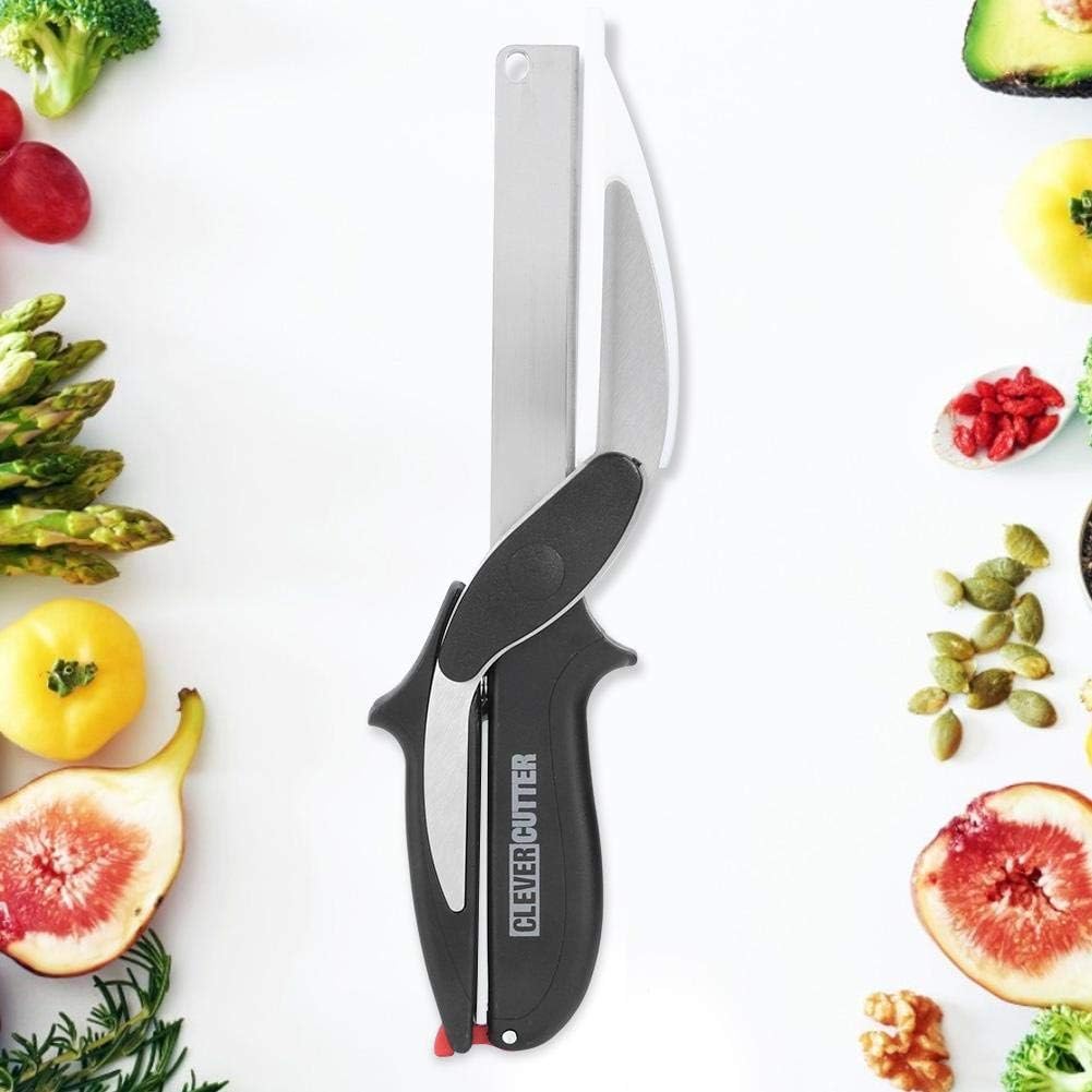 Food Cutter Multifunction 2 in 1 Stainless Steel Food Vegetable Cutter Knife Scissors Kitchen Tools Vegetable Cutter Potato