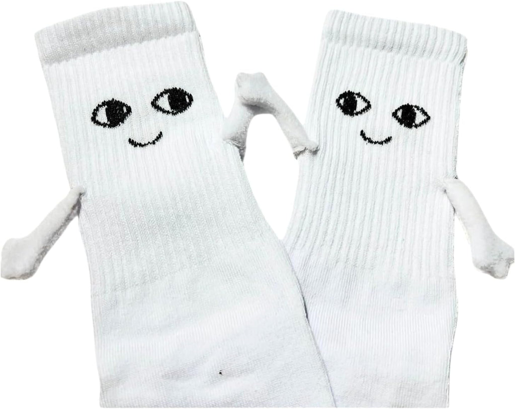 2 Pair Couple Magnetic Hands Socks, Hold Hands Funny Gift, Couple Holding Hands Socks Novelty Socks Friendship Socks, Special Gifts for Women Men,