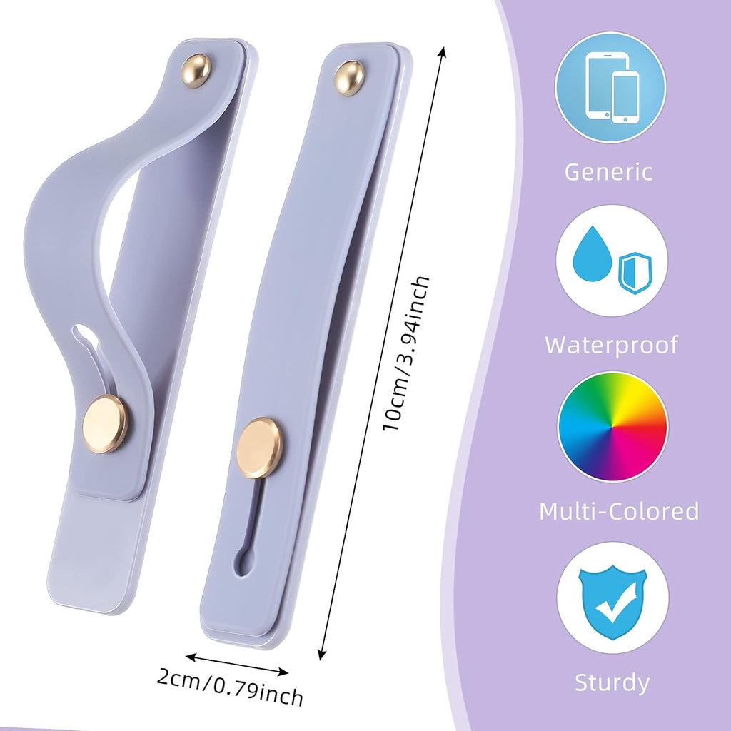 Cell Phone Finger Grips, Telescopic Finger Strap Bracket Silicone Phone Grip Holder Portable Phone Finger Kickstand for Universal Cell Phones 15pcs (Random Color)
