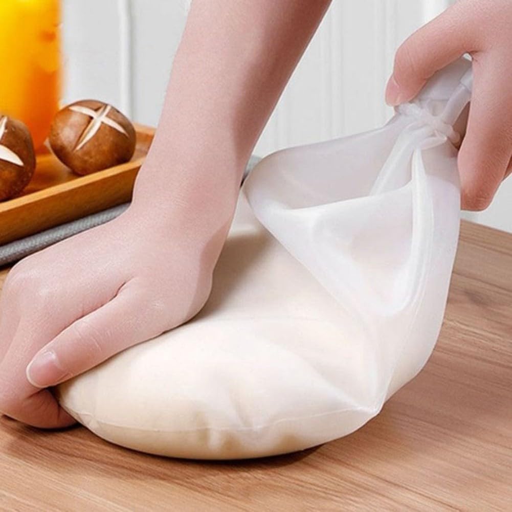 Silicone Dough Kneading Bag for Mixing Flour, Reusable Non-stick Bag, Easy to Clean