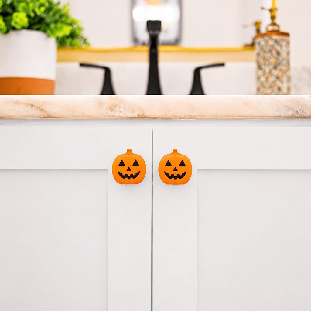12-Pack Halloween Jack-o’-Lantern Knob Covers, Decorative Covers for Cabinet & Drawer Knobs