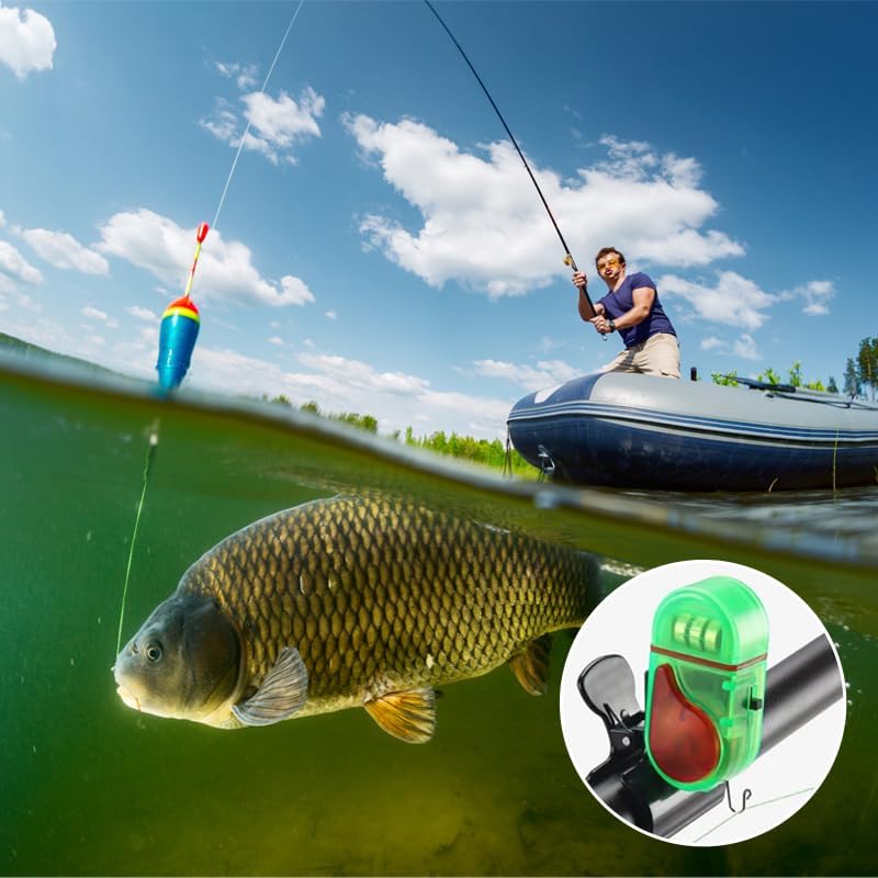 Fishing Bite Alarm with LED Light, 2026 New Smart Fish Bite Alarm Sound Bite Alert Bell with LED Lights, Upgrade Electronic Fishing Alarms Bite Alarms for Fishing Poles Multipack