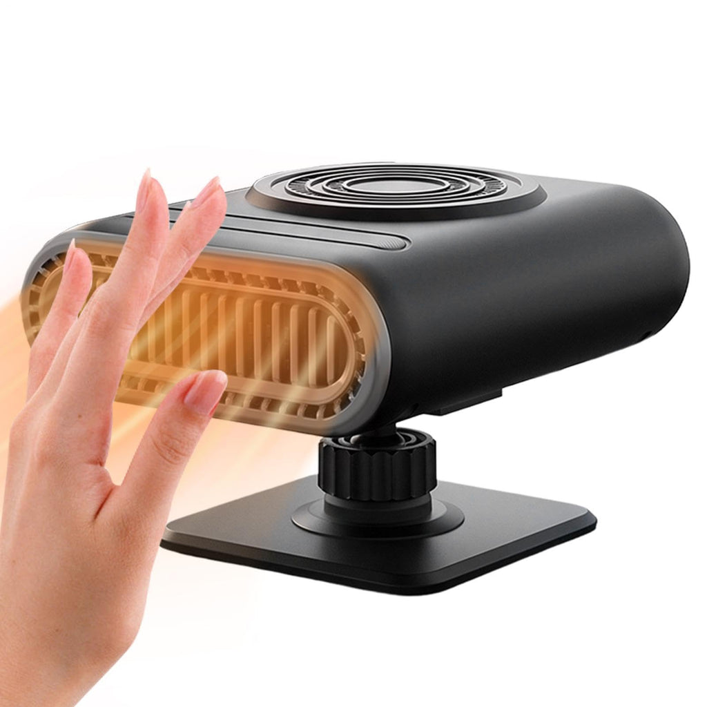 12V Portable Car Heater & Defogger Fan – 120W with Stand & Suction Cup