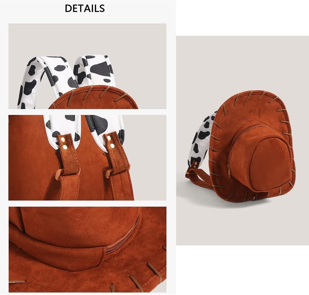 Cowboy Hat Backpack, Western Cosplay Costume Bag with Adjustable Shoulder Straps, Novelty Birthday Gift
