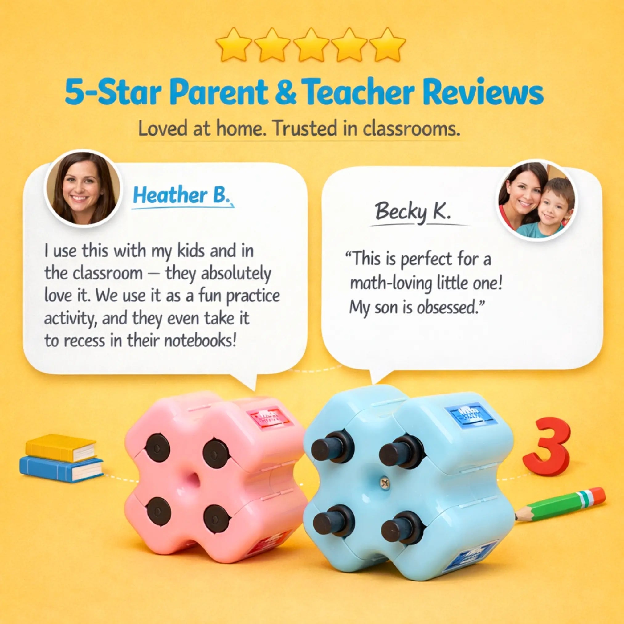 4-in-1 Math Roller Stamp for Kids' Math Practice